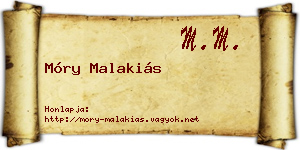 Móry Malakiás névjegykártya